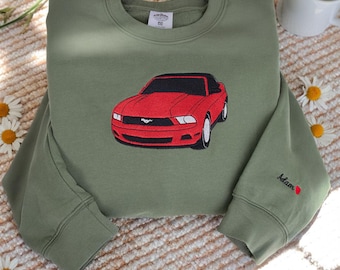 Custom Embroidered Car Hoodie, Personalized Car Lover Gift