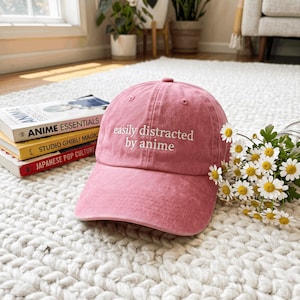 アニメ刺繍入り帽子：アニメに夢中な人向け、オタクギフト（ウォッシュ加工済みキャップ）