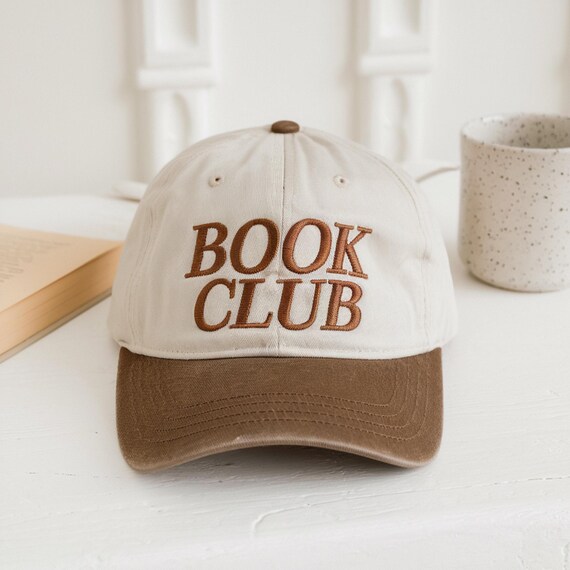 Embroidered Book Club Hat, Bookish Cotton Twill Cap