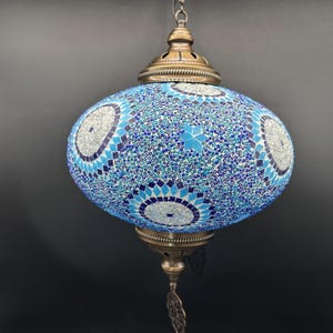 Handmade Turkish Mosaic Pendant Lamp, Colorful Hanging Light, Bohemian Ceiling Decor, Moroccan Style Lighting for Homes, Restaurants & Cafes