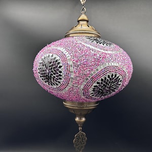 Handmade Turkish Mosaic Pendant Lamp, Colorful Hanging Light, Bohemian Ceiling Decor, Moroccan Style Lighting for Homes, Restaurants & Cafes