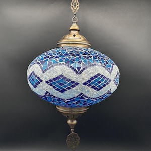 Handmade Turkish Mosaic Pendant Lamp, Colorful Hanging Light, Bohemian Ceiling Decor, Moroccan Style Lighting for Homes, Restaurants & Cafes