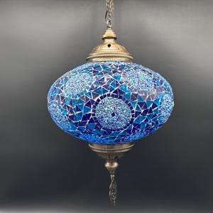 Handmade Turkish Mosaic Pendant Lamp, Colorful Hanging Light, Bohemian Ceiling Decor, Moroccan Style Lighting for Homes, Restaurants & Cafes