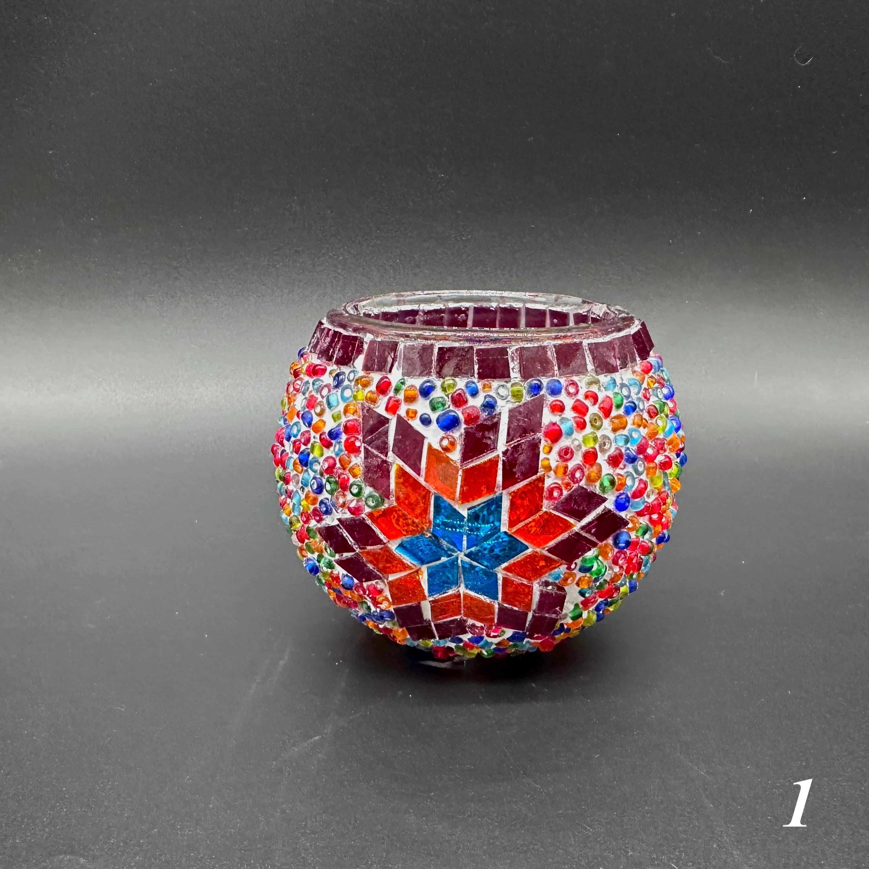 Mosaic Glass Tea Light Candle Holders - Etsy display picture 1