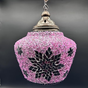 Handmade Turkish Mosaic Pendant Lamp, Colorful Hanging Light, Bohemian Ceiling Decor, Moroccan Style Lighting for Homes, Restaurants & Cafes