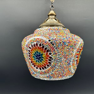Handmade Turkish Mosaic Pendant Lamp, Colorful Hanging Light, Bohemian Ceiling Decor, Moroccan Style Lighting for Homes, Restaurants & Cafes