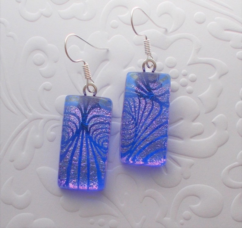 Bohemian Earrings Boho Earrings Dichroic Earrings Bohemian Dichroic Jewelry Hippie Earrings 8522 Dichroic Fused Glass Earrings