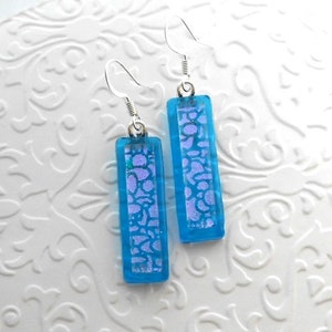 Long Fused Glass Earrings - Dichroic Earrings - Dichroic Jewelry - Bohemian - Boho Earrings - Hippie Earrings A9751