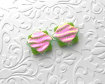 Fused Glass Post Earrings - Dichroic Glass - Dichroic Stud Earrings - Hippie Earrings - Zen Jewelry - Post Earrings 1874