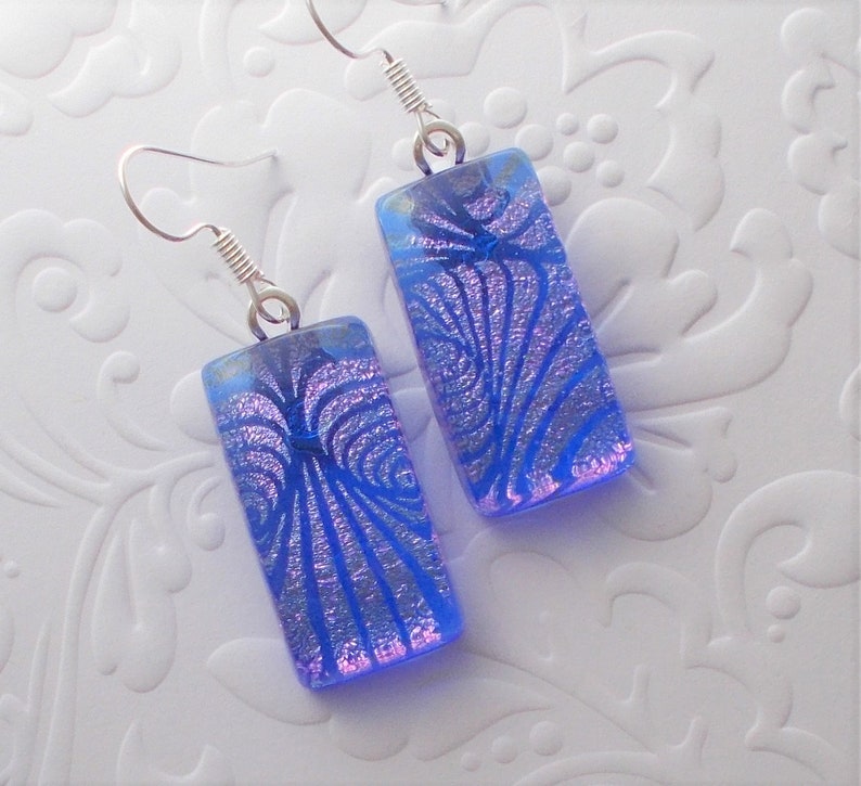 Bohemian Earrings Boho Earrings Dichroic Earrings Bohemian Dichroic Jewelry Hippie Earrings 8522 Dichroic Fused Glass Earrings