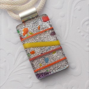 Lets Party Pendant - Fused Glass Pendant - Dichroic Fused Glass - Fused Glass - Dichroic Jewelry - Dichroic Necklace - Bohemian Pendant 6004