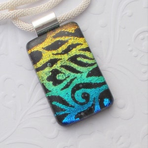 Dichroic Fused Glass Pendant - Boho - Dichroic Glass - Fused Glass - Dichroic Jewelry - Hippy Jewelry 8099