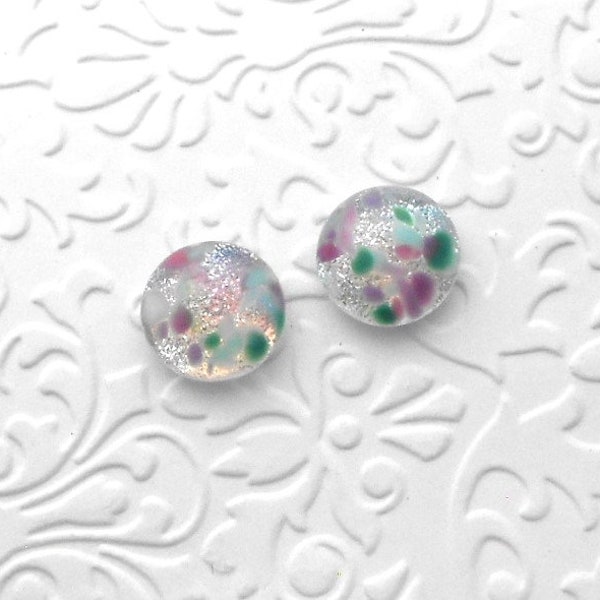 Fused Glass Dichroic Earrings - Stud Earrings - Post Earrings - Fused Glass - Glass Earrings - Small Post - Bohemian Earrings - Boho 1852