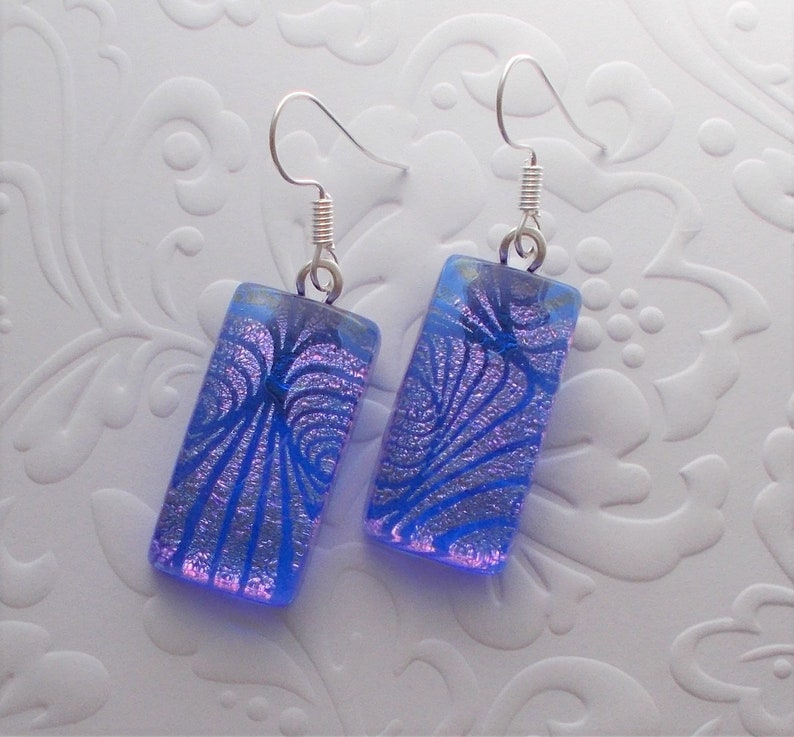 Bohemian Earrings Boho Earrings Dichroic Earrings Bohemian Dichroic Jewelry Hippie Earrings 8522 Dichroic Fused Glass Earrings