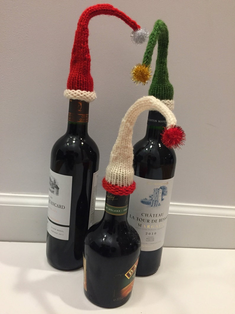 Wine Bottle Hats Set of 3 Unique Holiday Gift image 3