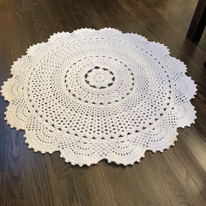 NEW ITEM: Peony Doily Rug - Off-White - Boho Rug - 38 inches