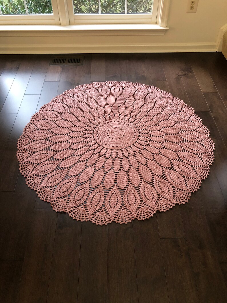 Lace Crochet Rug Nursery Rug Hand Crocheted Rug Diameter Etsy