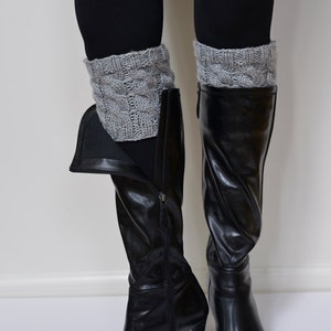 Hand Knitted Boot Cuffs -  Cable knit - 28 Colors available