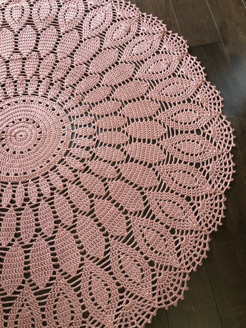 Lace Crochet Rug Nursery Rug Hand Crocheted Rug Diameter Etsy