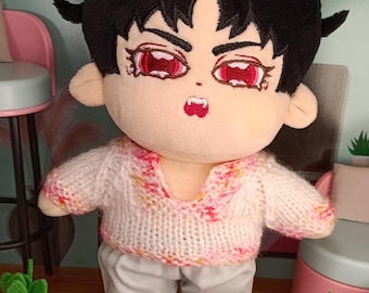 Handmade Knitted Sweater for 20cm Plush Doll: Pastel Outfit