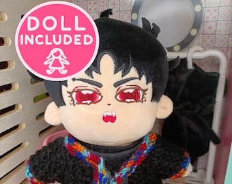 Handmade Knit Cardigan Outfit for 20cm Doll: Plushie Clothes Set