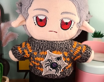 Handmade Halloween Spider Web Sweater for 20cm Plush Doll