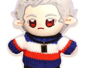 Handmade Knitted Bold Stripe Pop Sweater for 20cm Plush Dolls Cozy Stylish Unique Plushie Outfit Doll Display Knitwear Wardrobe Cold Fashion