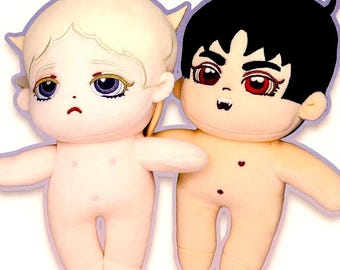 20cm Plush Dolls Original Designs Blond Black-Haired Characters Dolls Unique Charm Vampire Teeth Sad Lost Angry Vibe Generic No Attribute