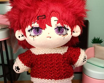 Handmade Knitted Sweater 20cm Plush Dolls Red and White Clothes Aesthetic Plushie Outfit Knitwear Cute Wardrobe Festive Deep Style Pretty