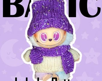 Labubu Hat, Scarf & Sweater Set Knitting Pattern | Beginner Basic Doll Clothes PDF