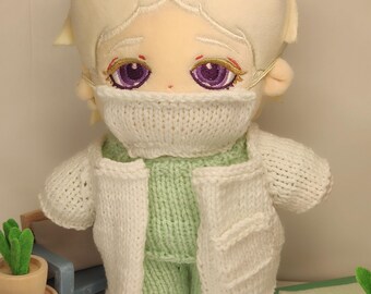Doll Doctor Outfit, Full Set for 20cm Dolls Scrubs Coat Adorable Doll Cosplay Clothing Knitwear Wardrobe Nurse Medical
