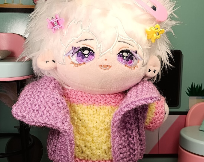 Handmade Doll Sweater Vest Set Toy Fashion Plush Doll Outfit 20c Clothes Pastel Aesthetic Dolls Plushie Cute Yellow Pink Doll Accessories