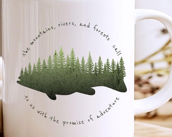 Fishing Coffee Mug Outdoorsy Americana Tackle Box Outdoorsman Deep Sea Fishing Pole Outdoor Adventures Bass Fish Fisherman Gift Nature Lover