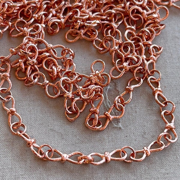 Hourglass Copper Chain, Infinity Copper Chain, Beautiful Copper Chain, Soldered Chain, Made In India, 12x5mm, Per Foot, Dry Gulch