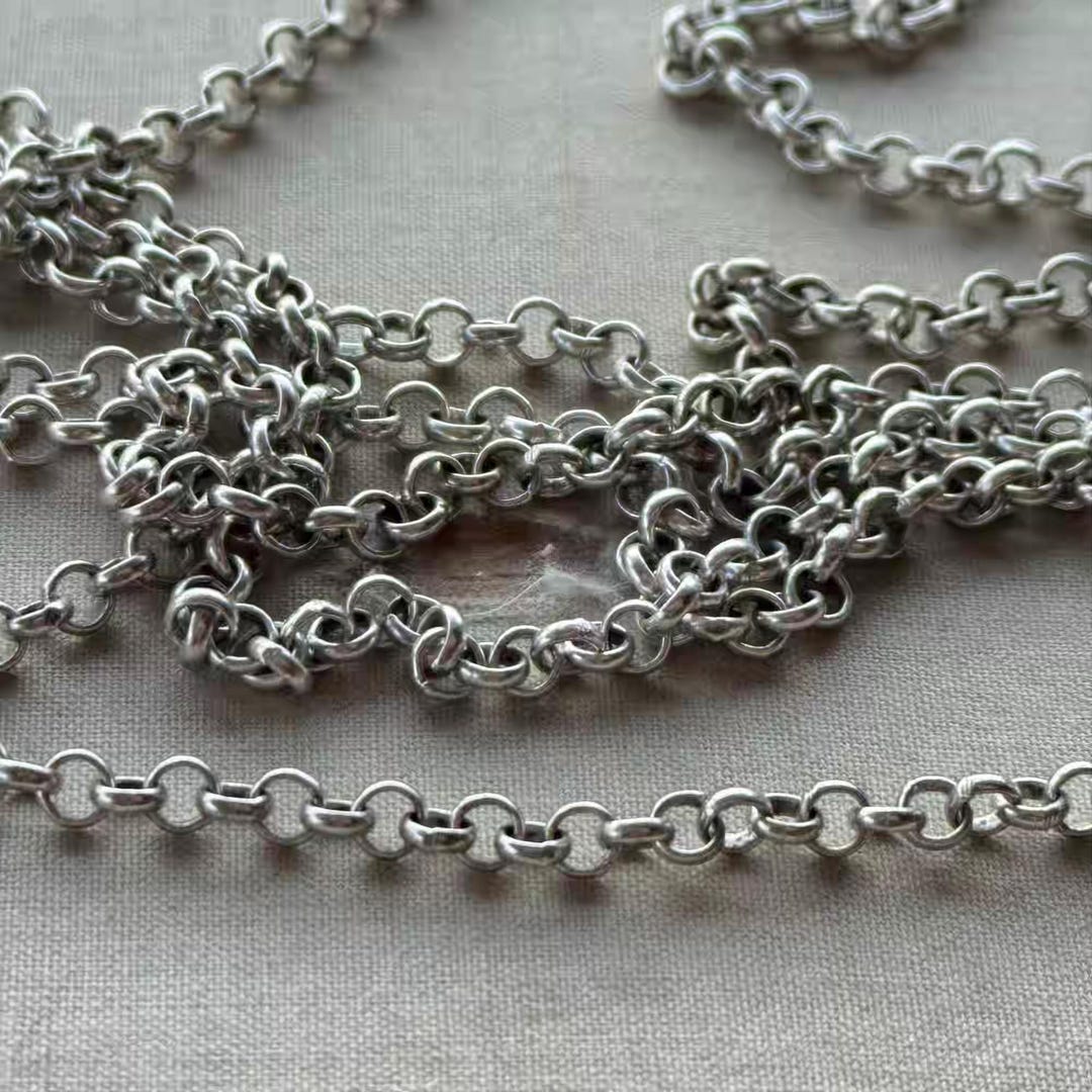 4mm Rolo Chain 4mm Rolo Chain, 4mm Rollo Chain, 4mm Silver Chain, Antique Silver ...