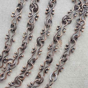 Antique Copper Chain, Copper Infinity Chain, Antique Copper Plated Base Metal, Unsoldered Chain, Per Foot, 17x8.5mm, Dry Gulch
