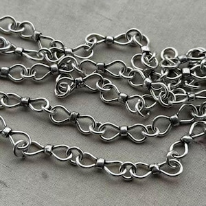 Silver Figure 8 Chain, Rhodium Silver Plated Chain, 17x6mm Soldered Chain, NO E-Coat, Made In India, Cut to Length per Foot, Dry Gulch