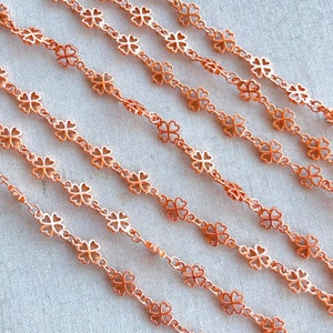 Clover Chain, 4 Leaf Clover Copper Chain, Copper Plated Brass Chain, 10x6mm Links, Soldered Chain, Dry Gulch, Cut to Length by the Foot