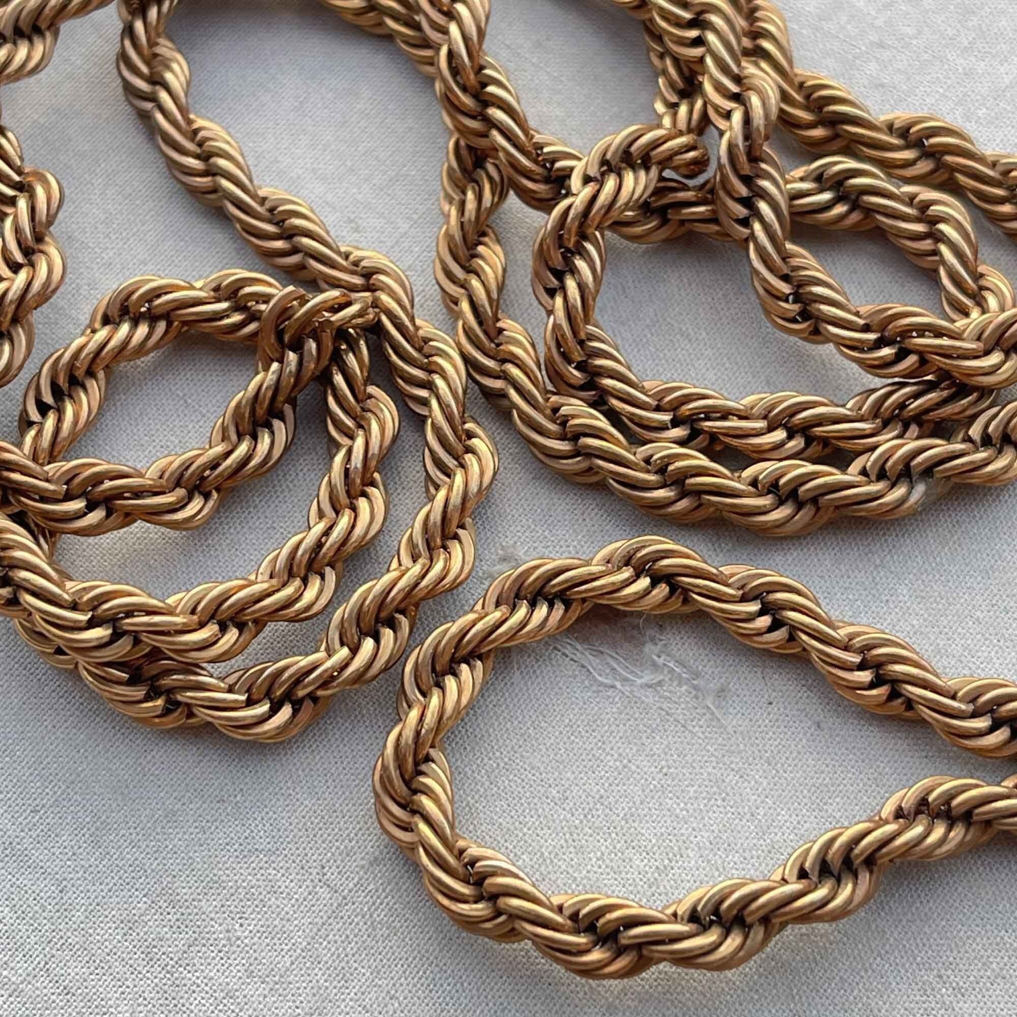 14k 6mm Solid Yellow Gold Rope Chain. Classic Rope Chain. Mens Gold Chain.  