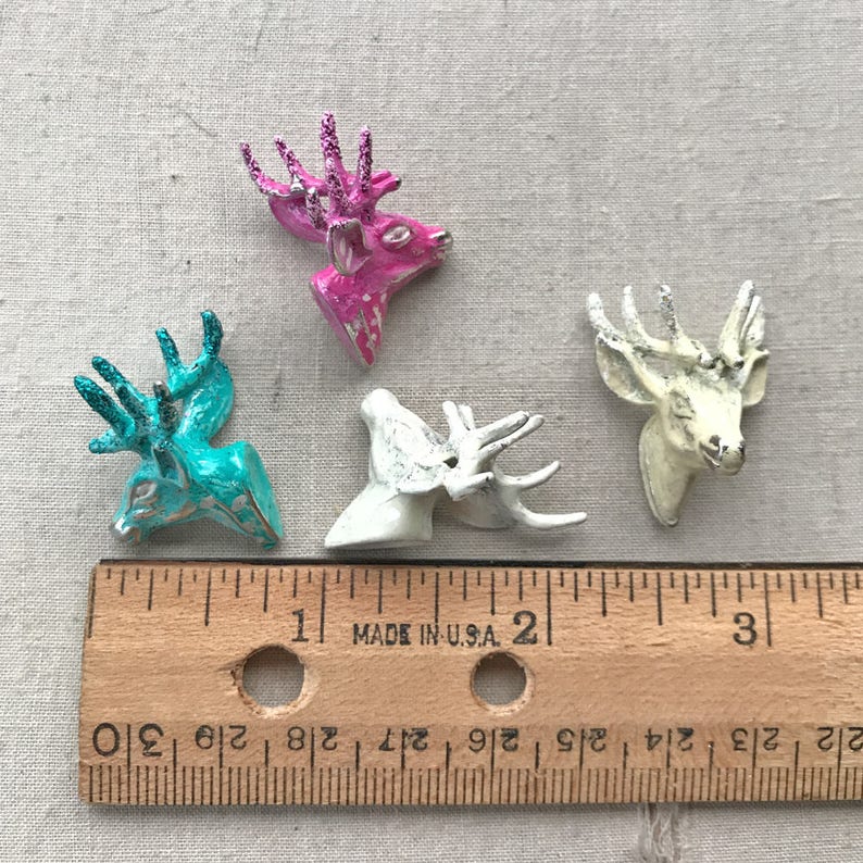 Glitter Antlers Fawn Pendant Pink Deer Painted Deer Deer Pendant Cream Deer 1 Pendant Turquoise Deer Dry Gulch 4 Colors