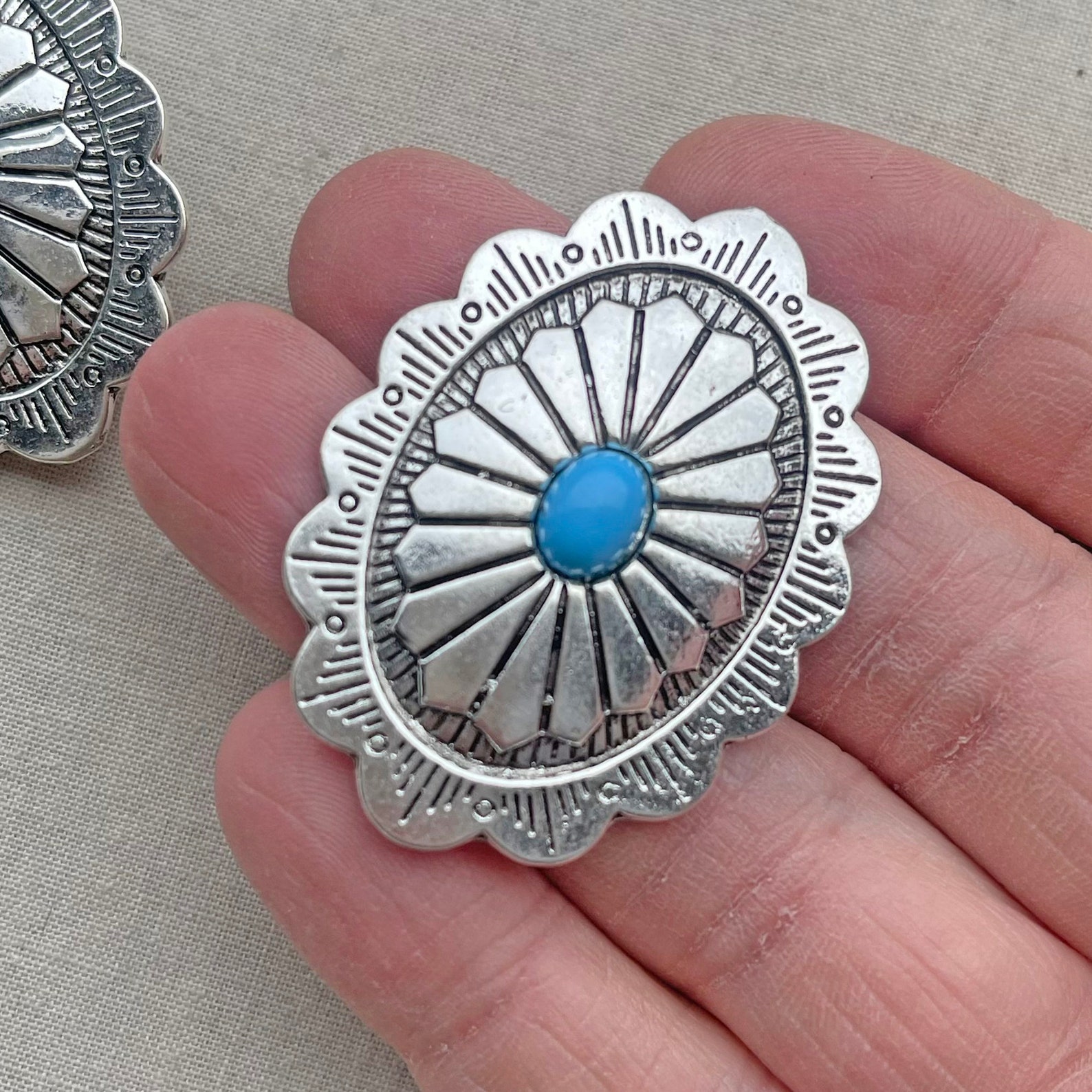 Big Concho Button Southwestern Concho Button Turquoise Etsy