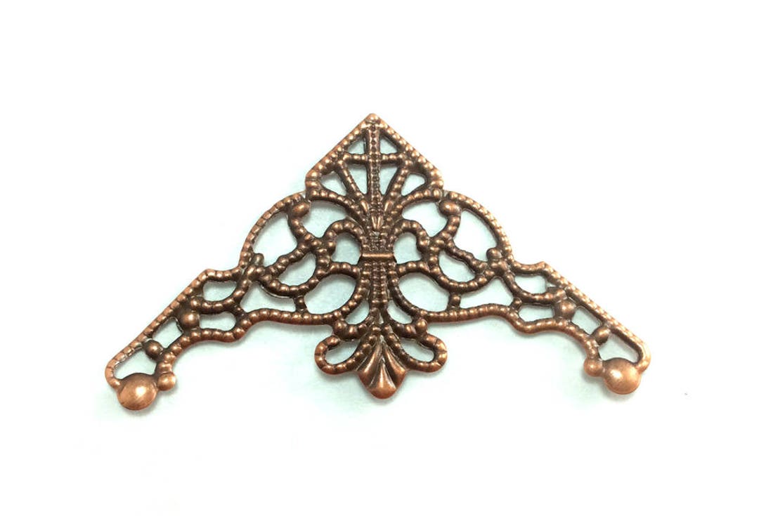 Filigree Findings for Jewelry Making, Plated Copper Components