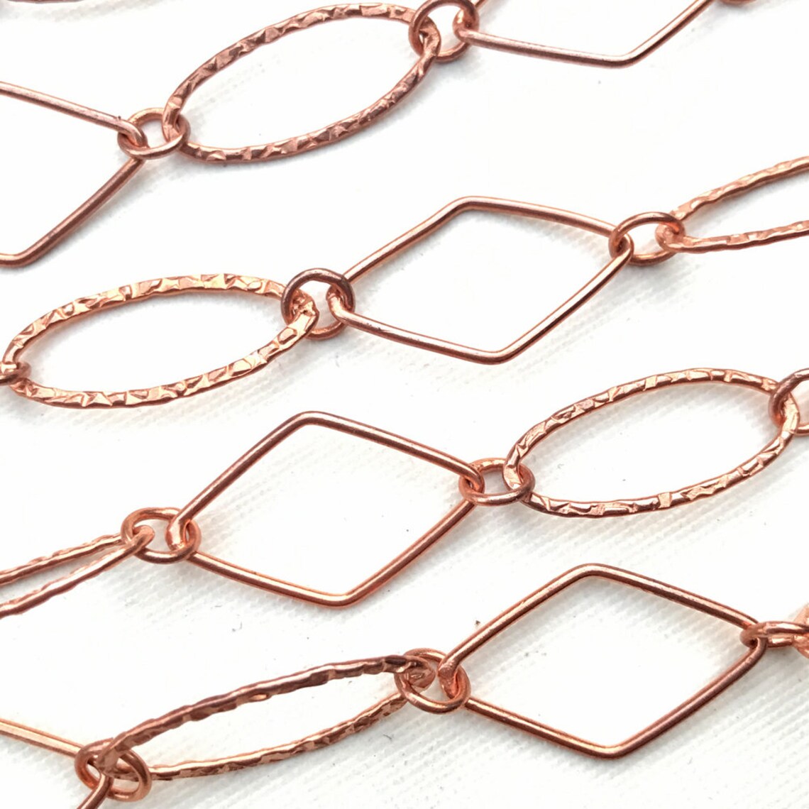 Solid Raw Copper Chain Copper Chain 26mm Diamond Oval Links Etsy UK