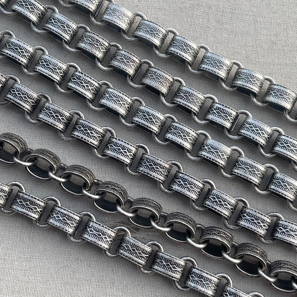 Book Chain, Vintage Style Bookchain, Antique Silver Book Chain, Decorative Chain, 8x5mm Oval Chain, Dry Gulch 1 Foot, Antique Silver