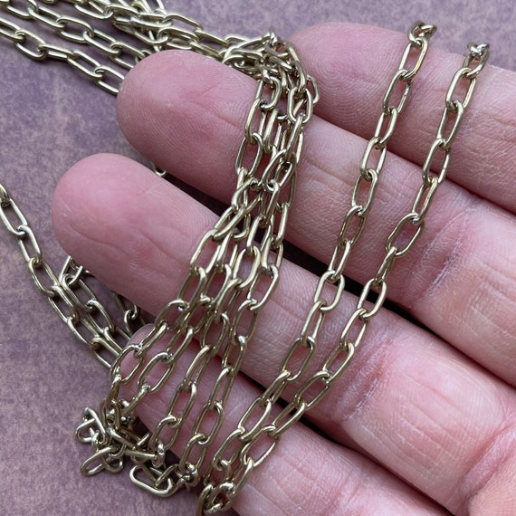 Solid Raw Brass Chain, Gold Brass Chain, Small 6x4mm Oval Cable, Soldered  Chain, Bali Brass, Cut to Length per Foot, Dry Gulch, BRCH38270 