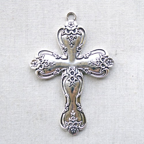 Vintage Spoon Cross Pendant Victorian Style Spoon Cross - Etsy