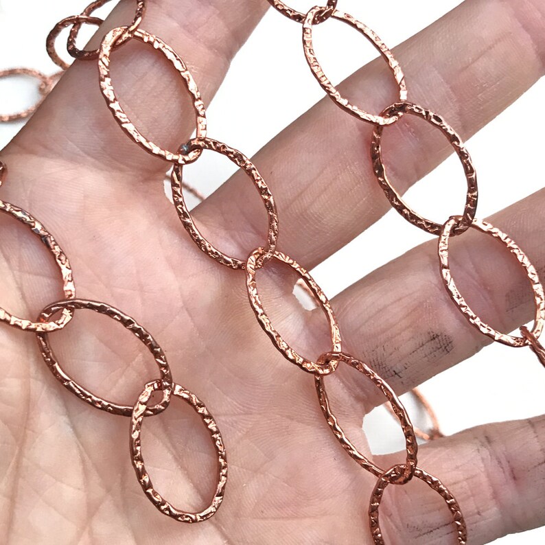 Solid Raw Copper Chain Copper Chain Medium 22mm Textured Etsy