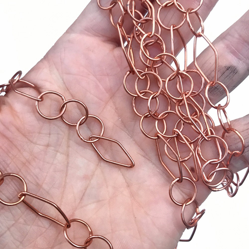 Solid Raw Copper Chain Copper Chain 20mm Diamond Links Etsy