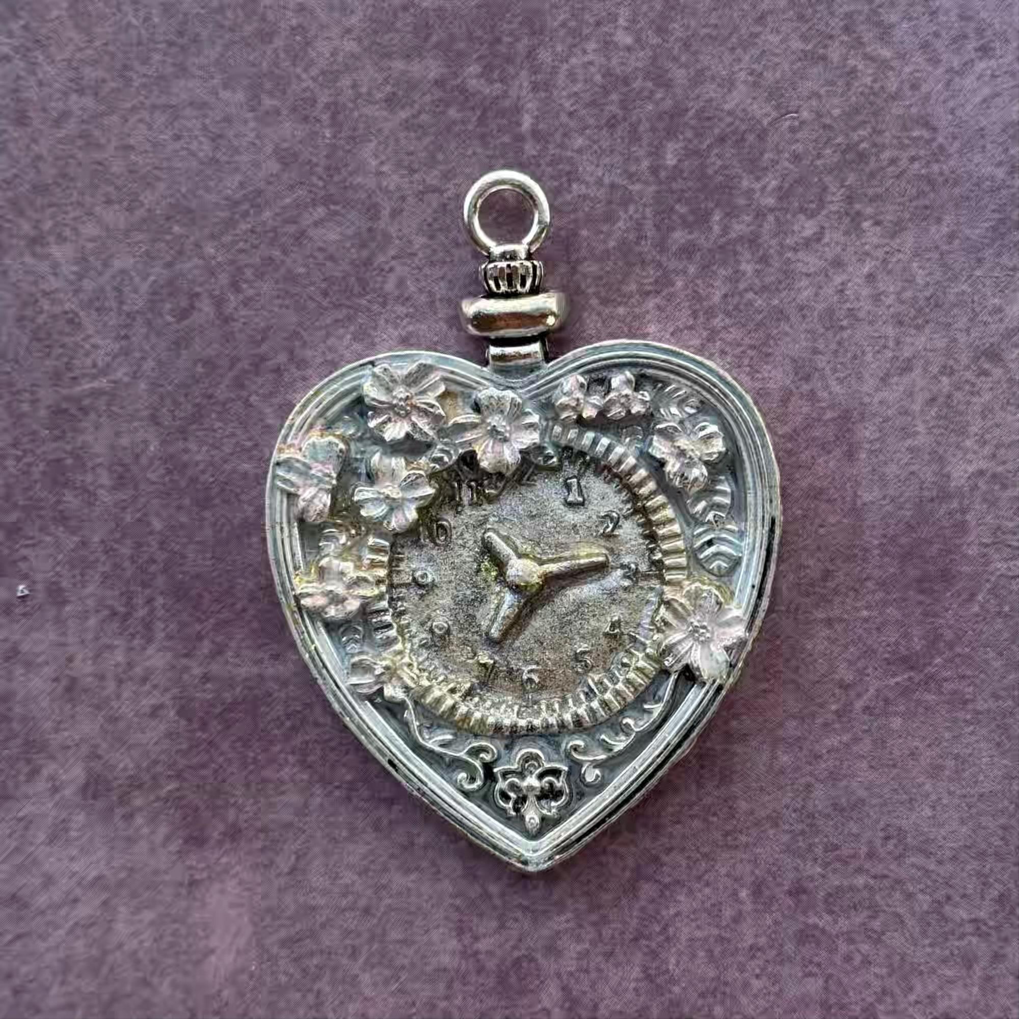 Silver heart pocket watch battery included.Other Heart watches in my listings Pocket or Necklace Watch - Women main image 2