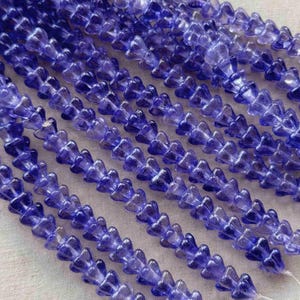 Purple Bell Flower Beads, Czech Flower Beads, 8x6mm Bellflower Caps, Czech Glass Flowers, Dry Gulch, 25Pcs, Purple Salvia
